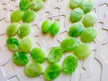 Load image into Gallery viewer, Lime Green Double Statement Necklace, Chunky Jewelry Big Beaded Necklace, sunshine neon green Necklace, earrings Jewelry Geometric set