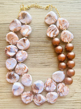 Load image into Gallery viewer, Creamy Coffee chunky necklace, fall brown beaded jewelry, resin beaded Mocha necklace, brown beaded necklace, cinnamon necklace