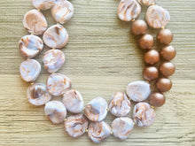 Load image into Gallery viewer, Creamy Coffee chunky necklace, fall brown beaded jewelry, resin beaded Mocha necklace, brown beaded necklace, cinnamon necklace