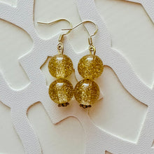 Load image into Gallery viewer, All that Glitters is GOLD, Statement 5 Strand statement necklace, pretty big beaded chunky jewelry, golden shiny metallic jewelry necklace