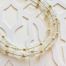 Load image into Gallery viewer, All that Glitters is GOLD, Statement 3 Strand statement necklace, pretty big beaded chunky jewelry, golden shiny metallic jewelry necklace