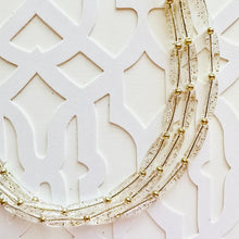 Load image into Gallery viewer, All that Glitters is GOLD, Statement 3 Strand statement necklace, pretty big beaded chunky jewelry, golden shiny metallic jewelry necklace