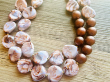 Load image into Gallery viewer, Creamy Coffee chunky necklace, fall brown beaded jewelry, resin beaded Mocha necklace, brown beaded necklace, cinnamon necklace