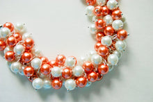 Load image into Gallery viewer, Orange & White Pearl Necklace // Texas Tennessee Oregon State Syracuse Bengals