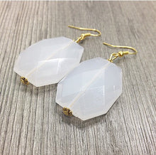 Load image into Gallery viewer, White Gem Drop Earrings