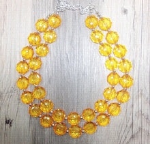 Load image into Gallery viewer, Radiant Orange Double Strand statement necklace - pretty big beaded chunky jewelry, orange jewelry set, orange earrings, orange big bead