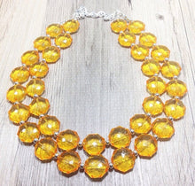 Load image into Gallery viewer, Radiant Orange Double Strand statement necklace - pretty big beaded chunky jewelry, orange jewelry set, orange earrings, orange big bead