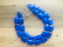 Load image into Gallery viewer, Royal Blue Chunky Statement Necklace, double strand necklace, blue necklace, dark blue necklace, royal blue wedding, bridesmaid necklace