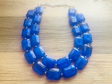 Load image into Gallery viewer, Royal Blue Chunky Statement Necklace, double strand necklace, blue necklace, dark blue necklace, royal blue wedding, bridesmaid necklace