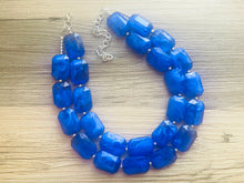 Load image into Gallery viewer, Royal Blue Chunky Statement Necklace, double strand necklace, blue necklace, dark blue necklace, royal blue wedding, bridesmaid necklace