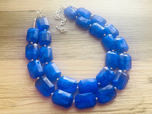 Load image into Gallery viewer, Royal Blue Chunky Statement Necklace, double strand necklace, blue necklace, dark blue necklace, royal blue wedding, bridesmaid necklace