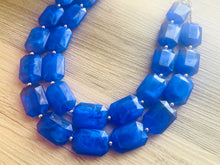 Load image into Gallery viewer, Royal Blue Chunky Statement Necklace, double strand necklace, blue necklace, dark blue necklace, royal blue wedding, bridesmaid necklace