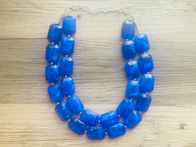 Load image into Gallery viewer, Royal Blue Chunky Statement Necklace, double strand necklace, blue necklace, dark blue necklace, royal blue wedding, bridesmaid necklace