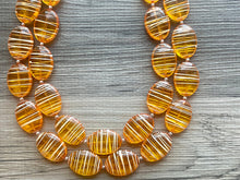 Load image into Gallery viewer, Textured Orange Statement Necklace, Big Beaded necklace, chunky beaded orange necklace, fall wedding, orange jewelry, pumpkin jewelry