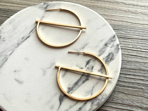 Strikeout! Gold Earrings, drop Metal Hoop Earrings, filigree jewelry, metallic gold jewelry cutout earrings metal geometric 42mm Circle