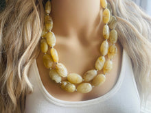 Load image into Gallery viewer, Champagne Chunky Statement Necklace, Big beaded jewelry, light brown statement, chunky champagne jewelry, beaded jewelry, big beaded tan