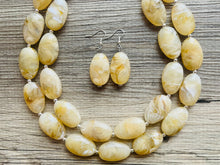 Load image into Gallery viewer, Champagne Chunky Statement Necklace, Big beaded jewelry, light brown statement, chunky champagne jewelry, beaded jewelry, big beaded tan