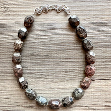 Load image into Gallery viewer, Natural Opal Beaded necklace, 1 strand Statement Necklace, Chunky Bib Single Jewelry stone jewelry, gemstone layering black stone bead