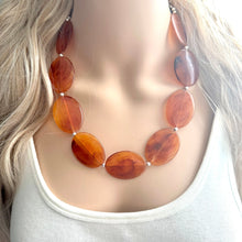 Load image into Gallery viewer, Tortoise Shell Brown Hazel Chunky Statement Necklace, Big beaded jewelry, single strand Statement Necklace, chunky bib jewelry earrings