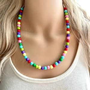 Color snap! Rainbow Bubble Necklace, bib Necklace, statement necklace, bubble bead necklace, geometric necklace, baby shower necklace