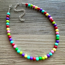 Load image into Gallery viewer, Color snap! Rainbow Bubble Necklace, bib Necklace, statement necklace, bubble bead necklace, geometric necklace, baby shower necklace