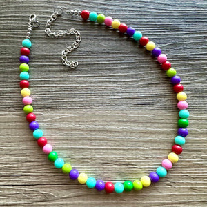 Color snap! Rainbow Bubble Necklace, bib Necklace, statement necklace, bubble bead necklace, geometric necklace, baby shower necklace