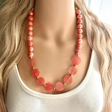 Load image into Gallery viewer, Cherry Rose Quartz GemStone Chunky Statement Necklace, long agate gem jewelry beaded necklace, agate stone jewelry pendant long