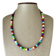 Load image into Gallery viewer, Color snap! Rainbow Bubble Necklace, bib Necklace, statement necklace, bubble bead necklace, geometric necklace, baby shower necklace