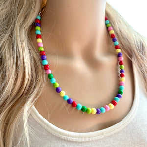 Color snap! Rainbow Bubble Necklace, bib Necklace, statement necklace, bubble bead necklace, geometric necklace, baby shower necklace