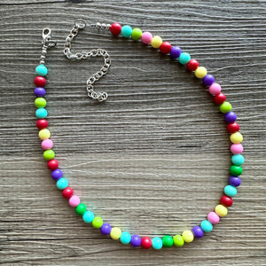 Color snap! Rainbow Bubble Necklace, bib Necklace, statement necklace, bubble bead necklace, geometric necklace, baby shower necklace