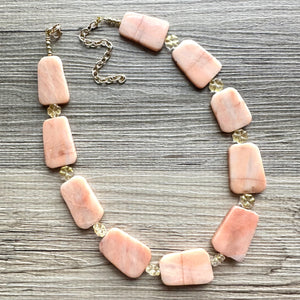 GemStone Chunky Statement Necklace, sliced agate necklace, long gem jewelry beaded necklace, agate stone jewelry pendant long