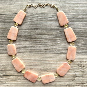 GemStone Chunky Statement Necklace, sliced agate necklace, long gem jewelry beaded necklace, agate stone jewelry pendant long