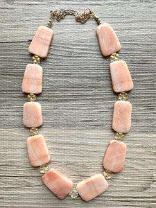 GemStone Chunky Statement Necklace, sliced agate necklace, long gem jewelry beaded necklace, agate stone jewelry pendant long