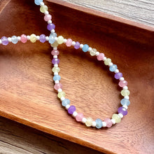 Load image into Gallery viewer, Gelato Scoop Gemstone Single Strand Beaded Statement Necklace, purple beaded necklace, pink bridesmaid jewelry layering white yellow blue