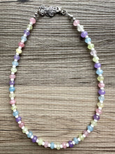 Load image into Gallery viewer, Gelato Scoop Gemstone Single Strand Beaded Statement Necklace, purple beaded necklace, pink bridesmaid jewelry layering white yellow blue