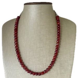 Frosted Cranberry Chunky 1 Strand Statement Necklace, fall necklace, red jewelry, dark red necklace, maroon ball beaded, red earrings glass