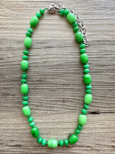 Load image into Gallery viewer, Natural Malaysia Jade Beaded 1 strand Statement Necklace, Chunky Bib Single Light green stone jewelry, gemstone layering Kelly shamrock