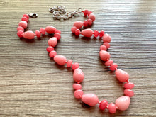 Load image into Gallery viewer, Rhodochrosite Gemstone Chunky Statement Necklace, Red coral Pink gemstone necklace, gem jewelry beaded agate glass cherry