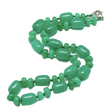 Load image into Gallery viewer, Natural Malaysia Jade Beaded 1 strand Statement Necklace, Chunky Bib Single Light green stone jewelry, gemstone layering Kelly shamrock