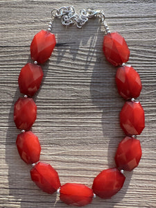 Maroon Single Strand Big Beaded Statement Necklace, red Jewelry, red beaded necklace, red bridesmaid necklace jewelry, red drop earrings