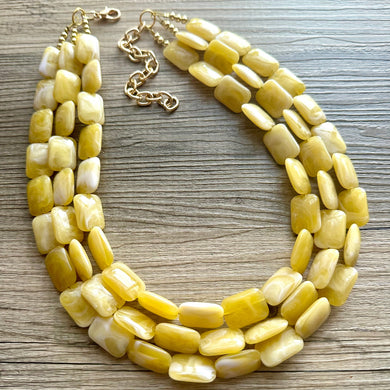 Popcorn Beaded Statement Necklace, beaded jewelry, yellow jewelry, yellow beaded necklace earrings, marigold bridesmaid jewelry set wedding