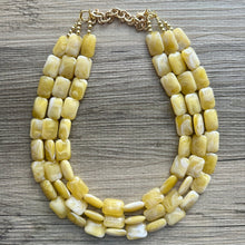 Load image into Gallery viewer, Popcorn Beaded Statement Necklace, beaded jewelry, yellow jewelry, yellow beaded necklace earrings, marigold bridesmaid jewelry set wedding