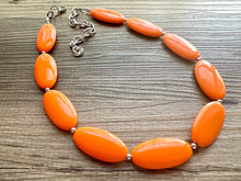 Load image into Gallery viewer, Orange Chunky Statement Necklace, Big beaded jewelry, Single Strand Statement Necklace, Bib necklace, bright orange bridesmaid wedding