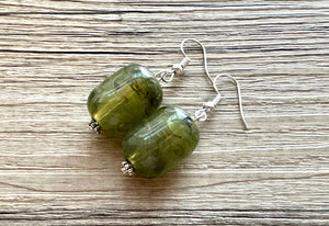 Olive Green Chunky Statement Necklace, Big beaded jewelry, Single Strand Resin Statement Necklace, Bib army green bridesmaid wedding