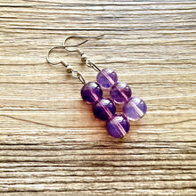 Load image into Gallery viewer, Blues Beach Resort Statement Necklace, Chunky 3 Strand Jewelry, purple violet blue necklace, bib beaded turquoise collar aqua bead lavender