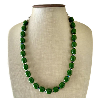 Emerald Green Single Strand Big Beaded Statement Necklace, green Jewelry, acrylic beaded necklace, wedding bridesmaid necklace jewelry