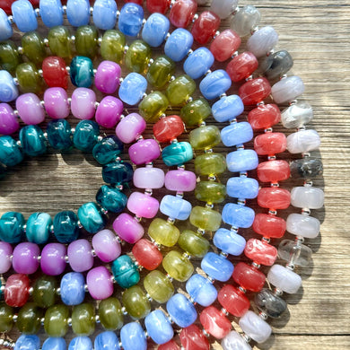 Resin Candy Statement Necklace, Layering beaded chunky single strand jewelry, rainbow necklace, thick green purple periwinkle olive pink red