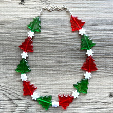 Load image into Gallery viewer, Christmas Necklace, Red &amp; Green Holiday Jewelry, Christmas Jewelry, Red Green Jewelry, Beaded Christmas Gift Christmas Present