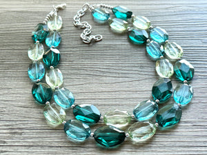 Mystic Mint Necklace, Green colorful cream jewelry, big beaded chunky statement necklace, Seafoam green jewelry turquoise aqua green