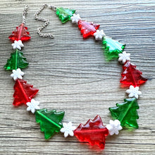 Load image into Gallery viewer, Christmas Necklace, Red &amp; Green Holiday Jewelry, Christmas Jewelry, Red Green Jewelry, Beaded Christmas Gift Christmas Present